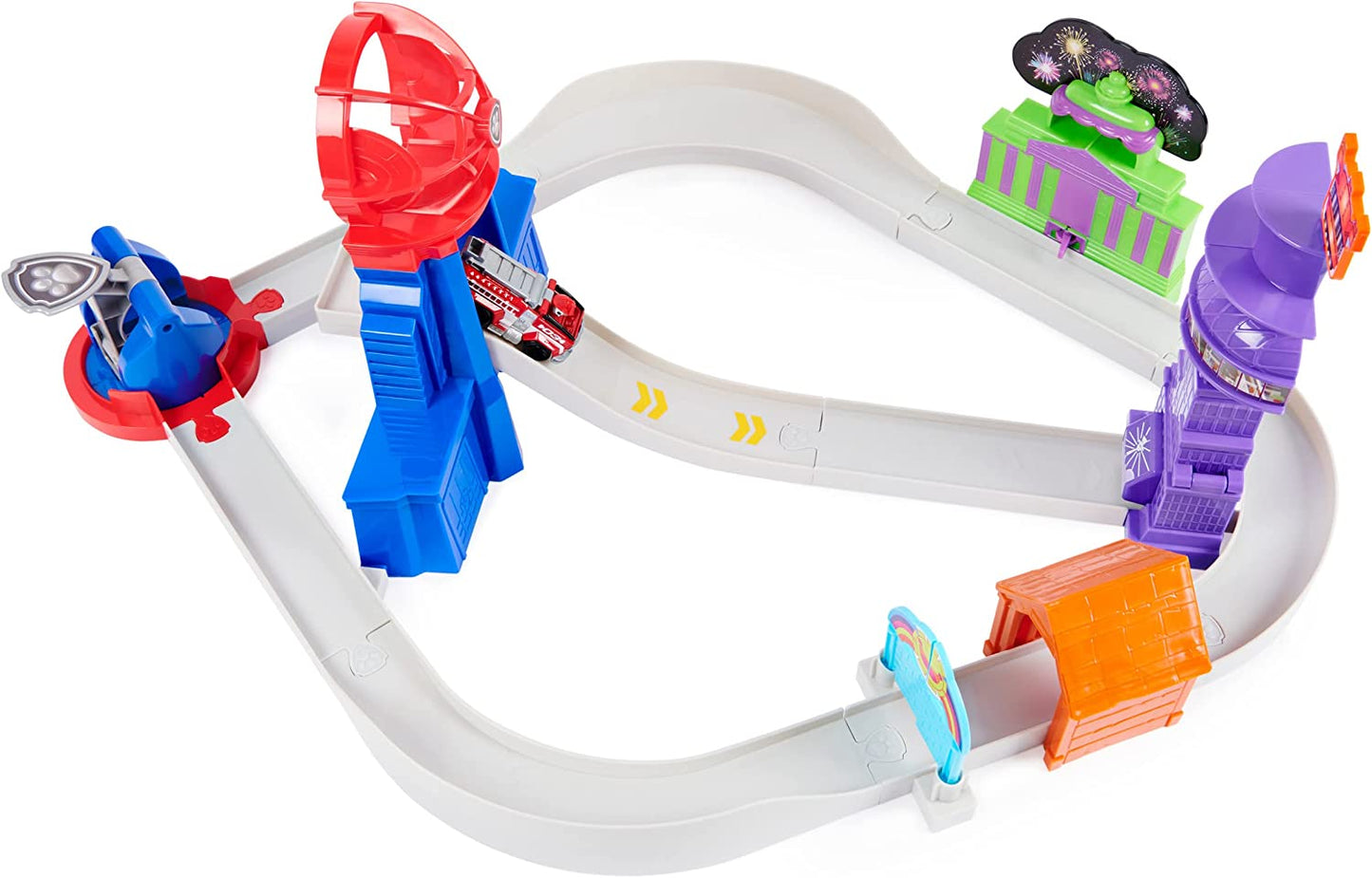 Paw Patrol, True Metal Total City Rescue Movie Rennstrecken-Set, Rennbahn