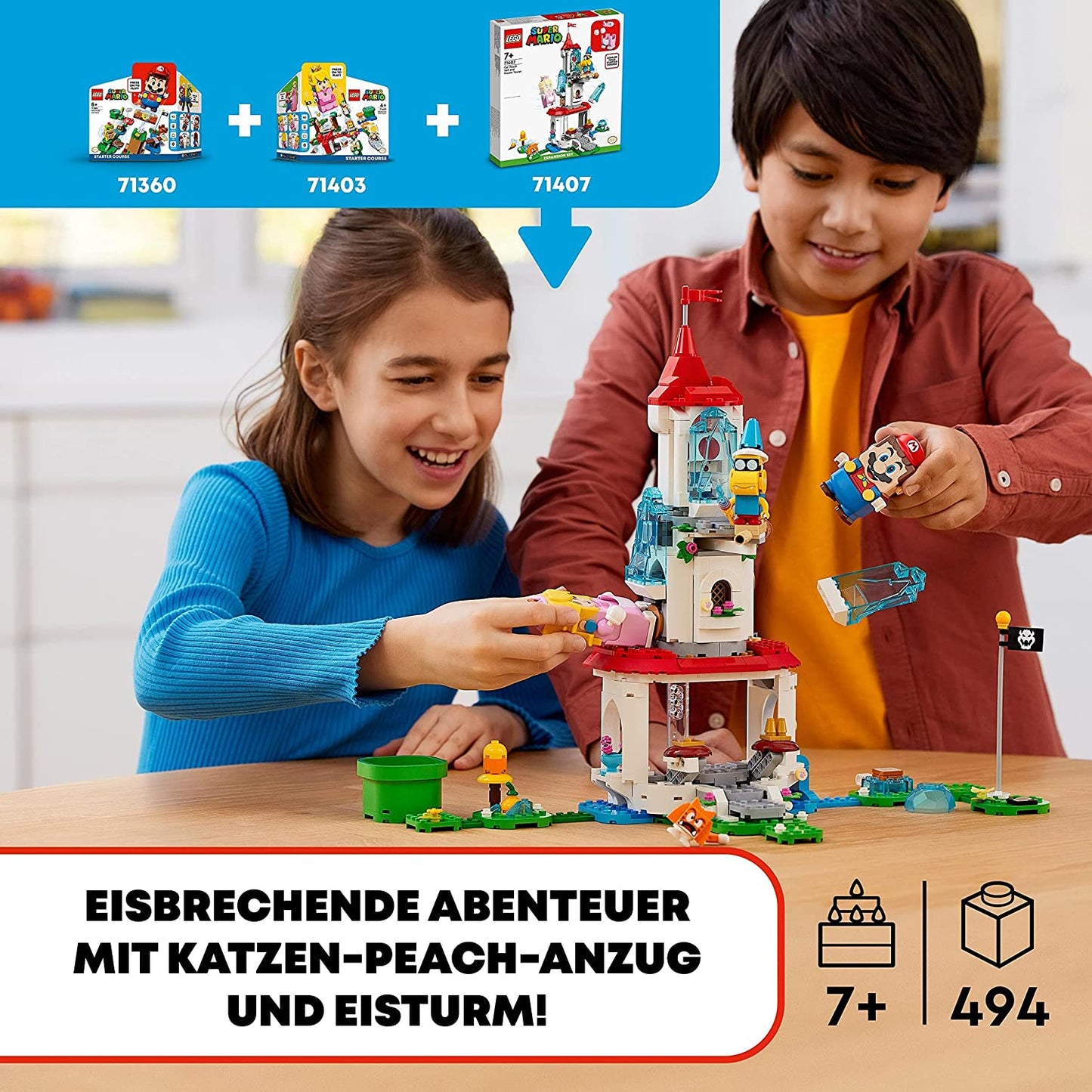 71407 Super Mario Katzen-Peach-Anzug und Eisturm – Erweiterungsset, Konstruktionsspielzeug