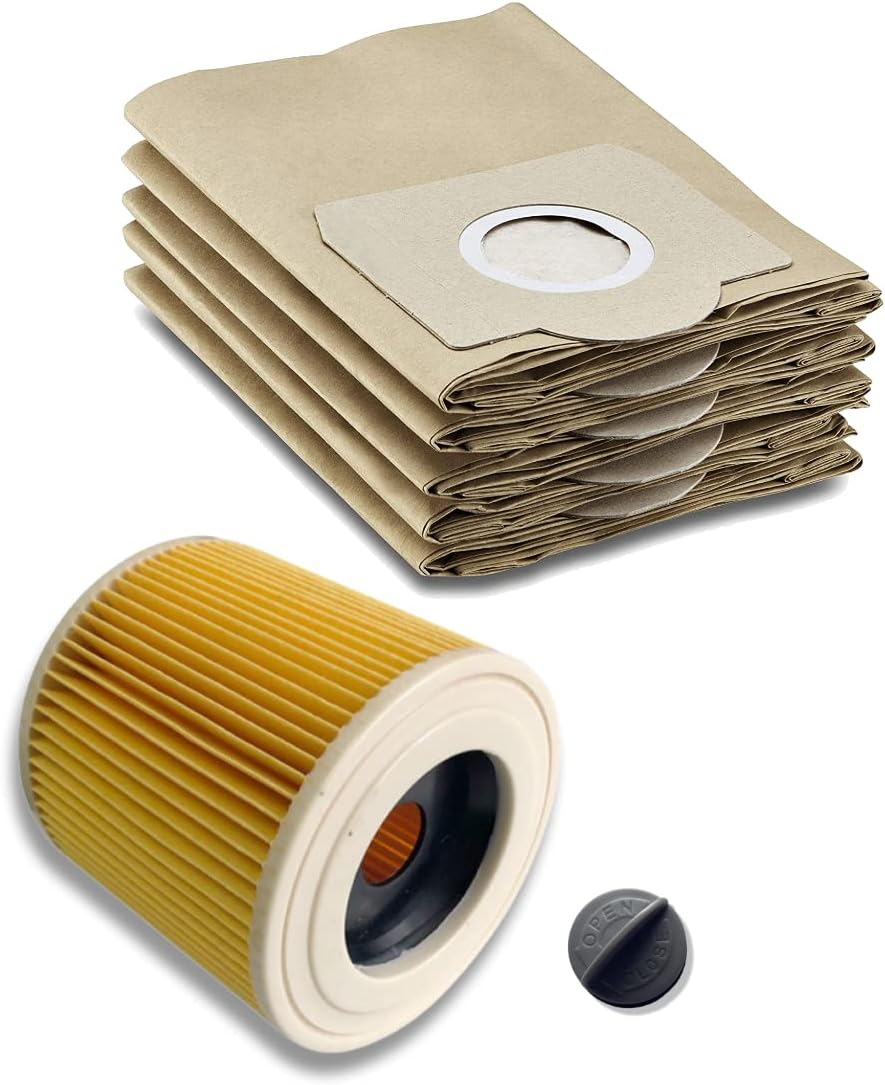 Filter Set, 5 x Papier-Filter-Tüten, 1x Patronenfilter