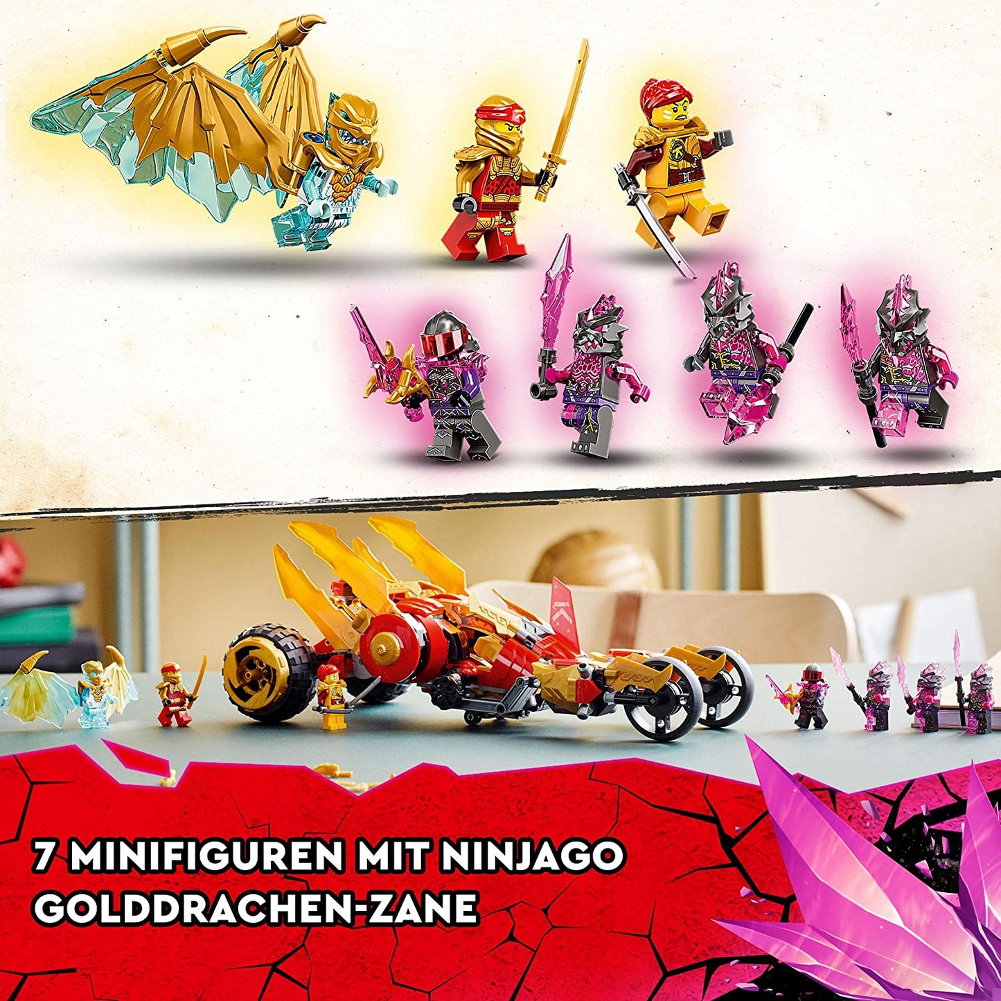 71773 Ninjago Kais Golddrachen-Raider, Konstruktionsspielzeug