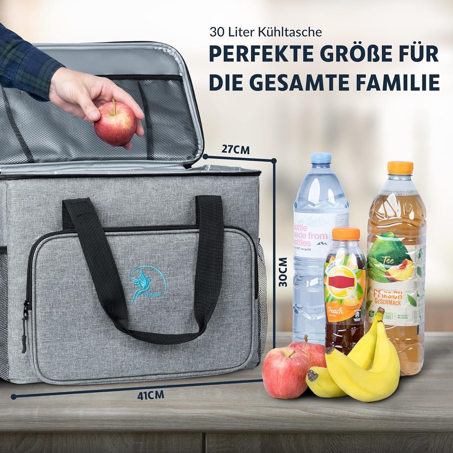 Kühltasche, 30 Liter|Grau