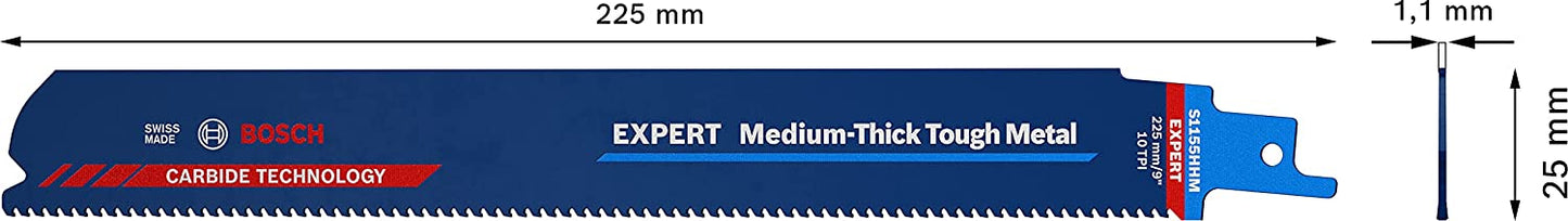 Expert Säbelsägeblatt ‘Medium-Thick Tough Metal’ S 1155 HHM, 3 Stück