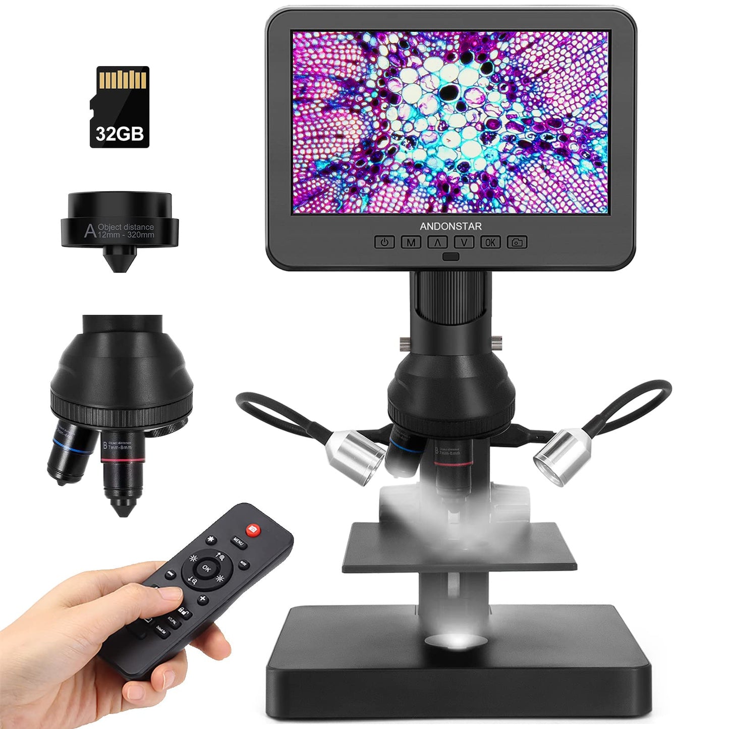 HDMI-Digitales Mikroskop, 7" LCD (HDMI)-AD246S-P