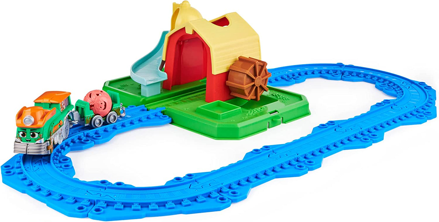 Mighty Express Farmbahnhof Spielset mit Farm-Frieda, Spielfahrzeug