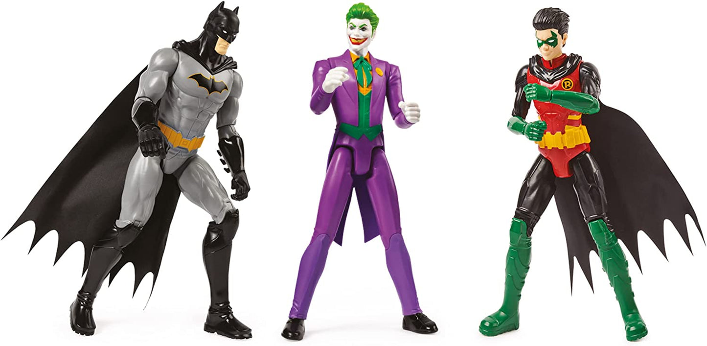 Batman 30 cm Figuren-Set aus Batman (Rebirth), Robin und Joker, Spielfigur