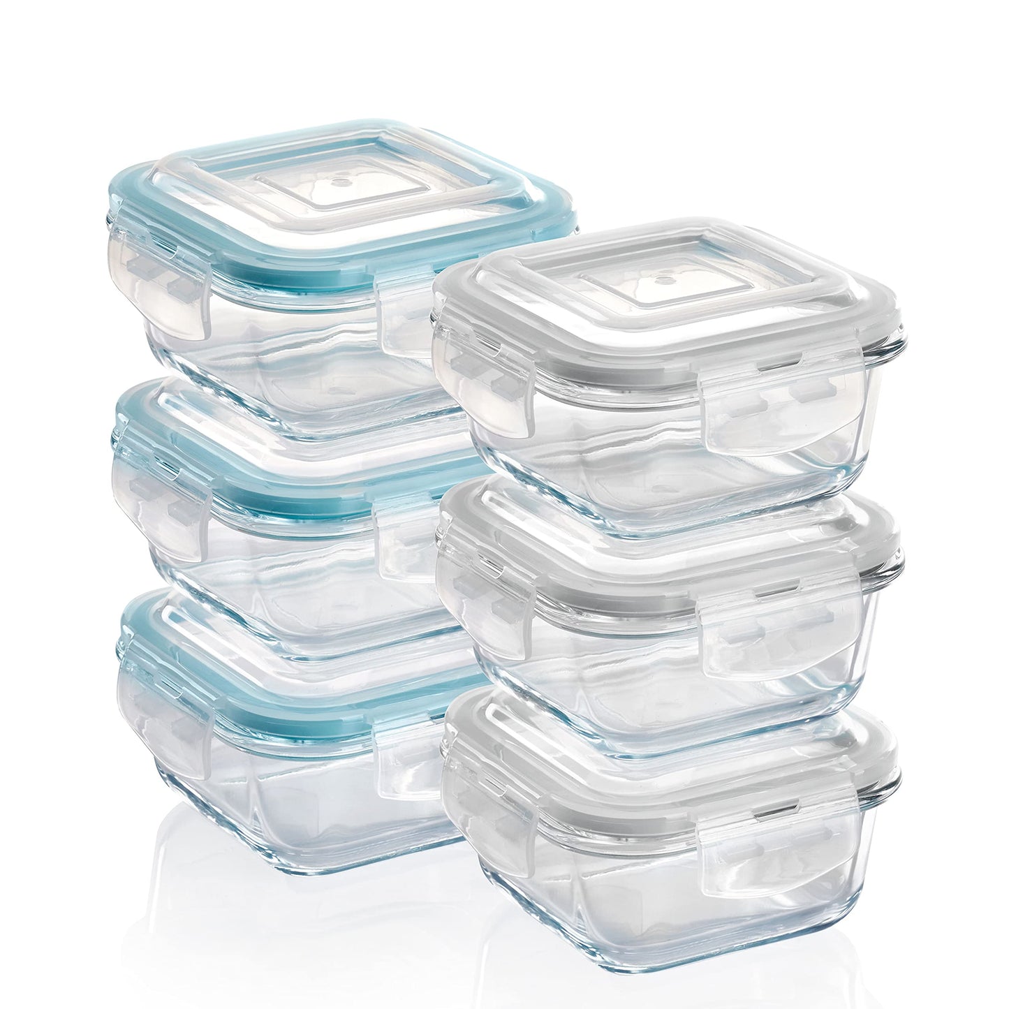 Aufbewahrungsboxen, 6 x 320 ml, Quadratisch