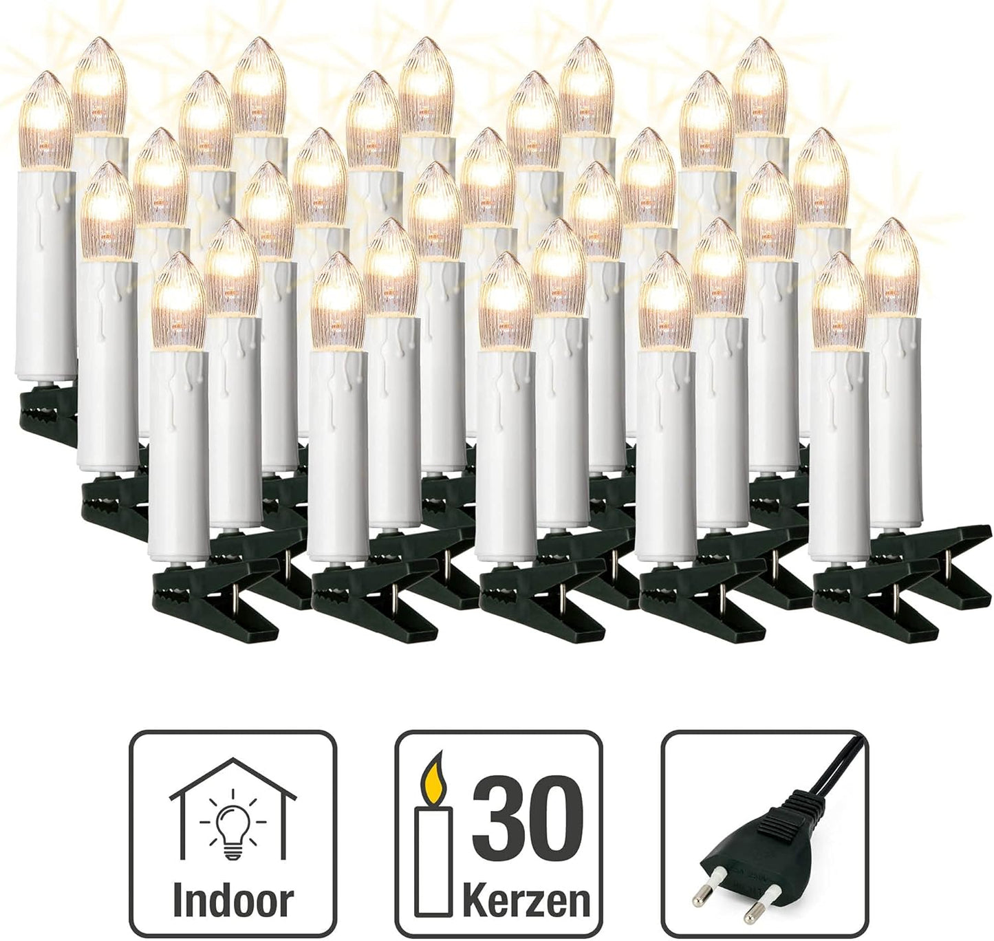 Weihnachtsbaumkerzen 613018, 30 Lichter / beleuchtet 1160 cm