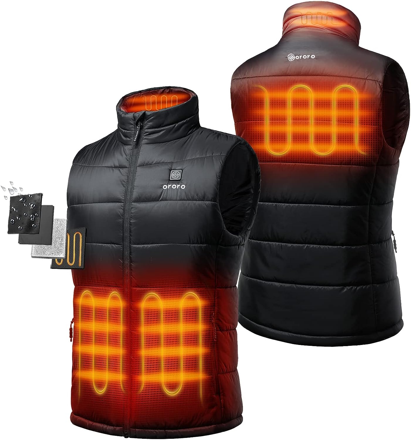 Beheizbare Herren-Weste, Neutral Schwarz, M