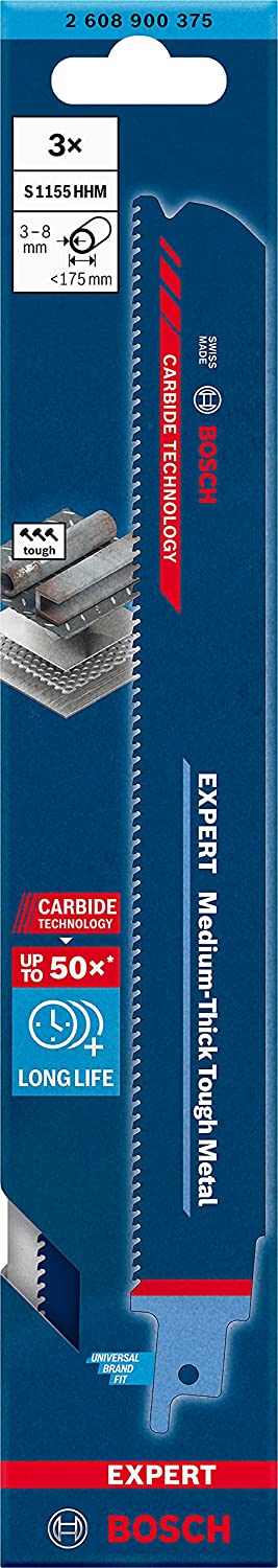 Expert Säbelsägeblatt ‘Medium-Thick Tough Metal’ S 1155 HHM, 3 Stück
