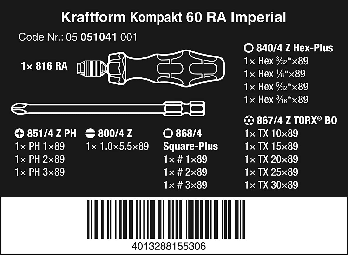 Kraftform Kompakt 60 RA Imperial, 17-teilig, Steckschlüssel