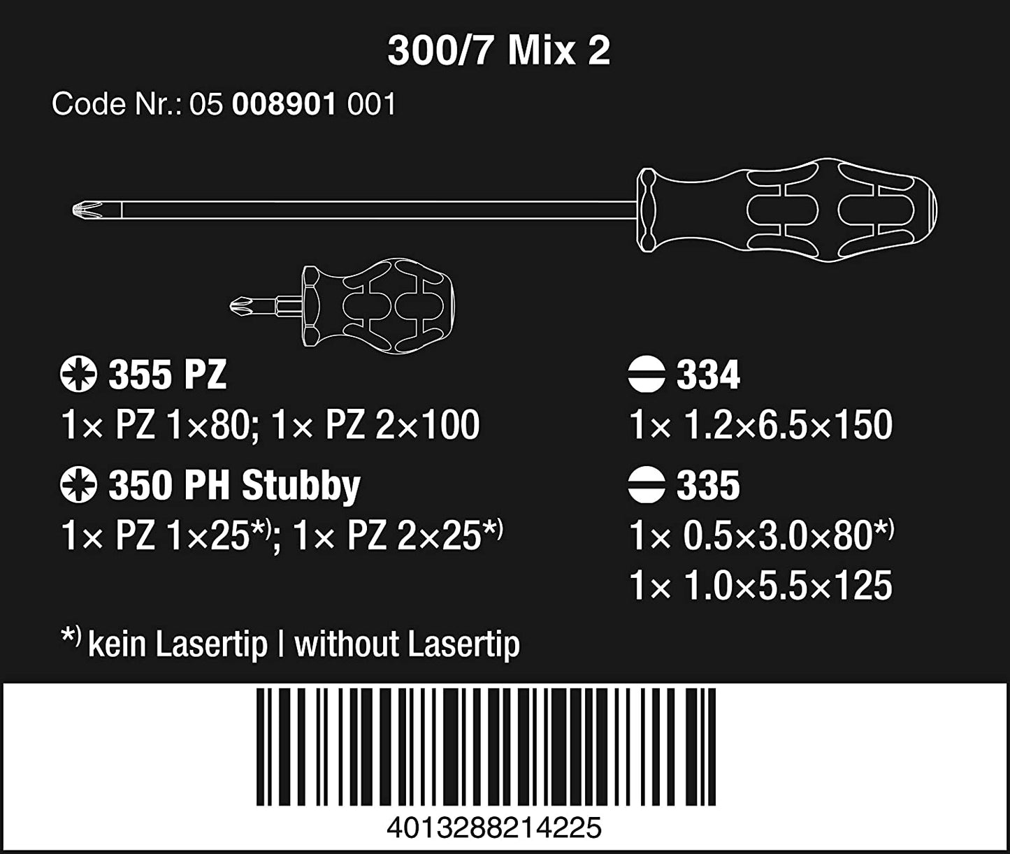 300/7 Mix 2 Schraubendreher-Satz Kraftform Plus