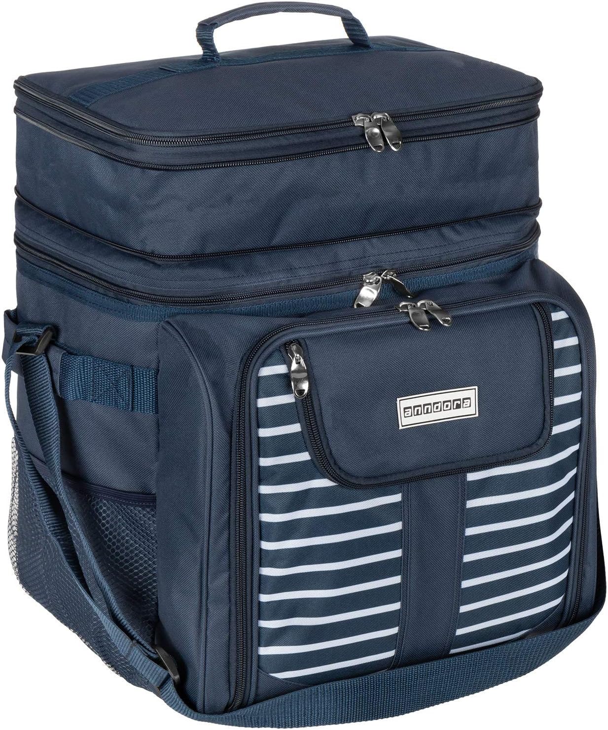 Picknicktasche, Navy Blau Weiss