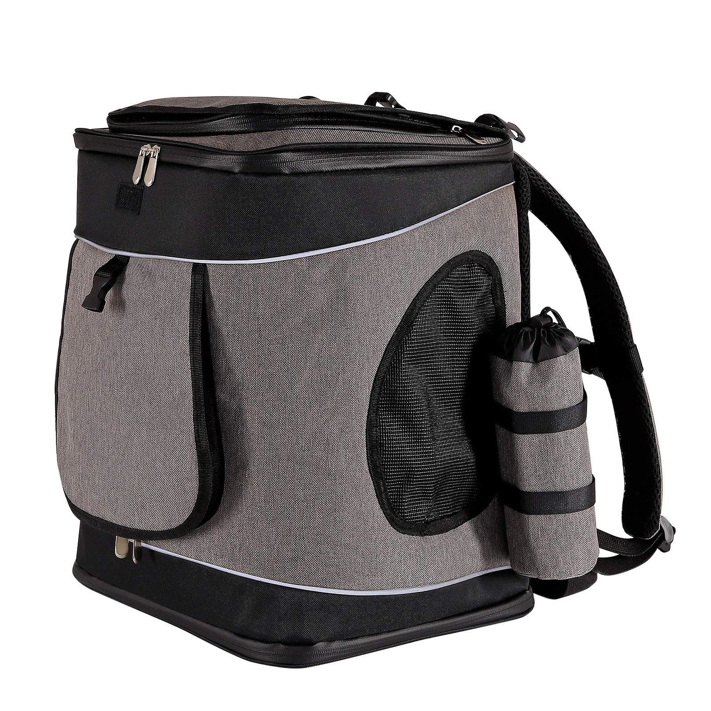 Haustier-Rucksack, Grau/Schwarz