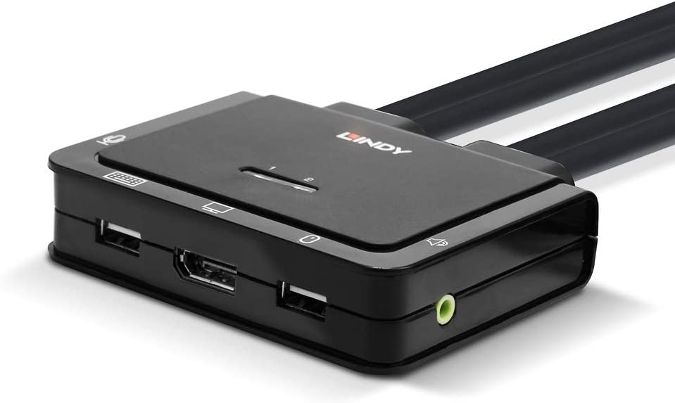 2 Port DisplayPort 1.2, USB 2.0 & Audio Cable KVM Switch, KVM-Switch, DisplayPort 1.2, USB 2.0 & Audiokabel KVM Switch