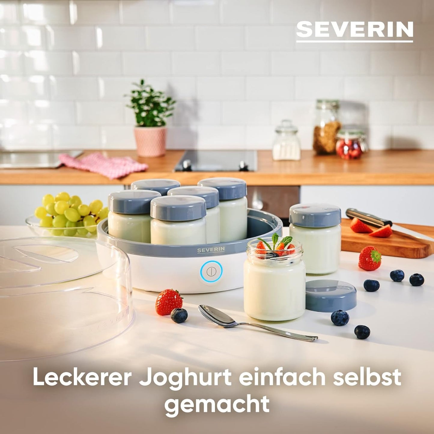 Joghurtbereiter JG 3518, Single | modernes Design mit Drucktaste