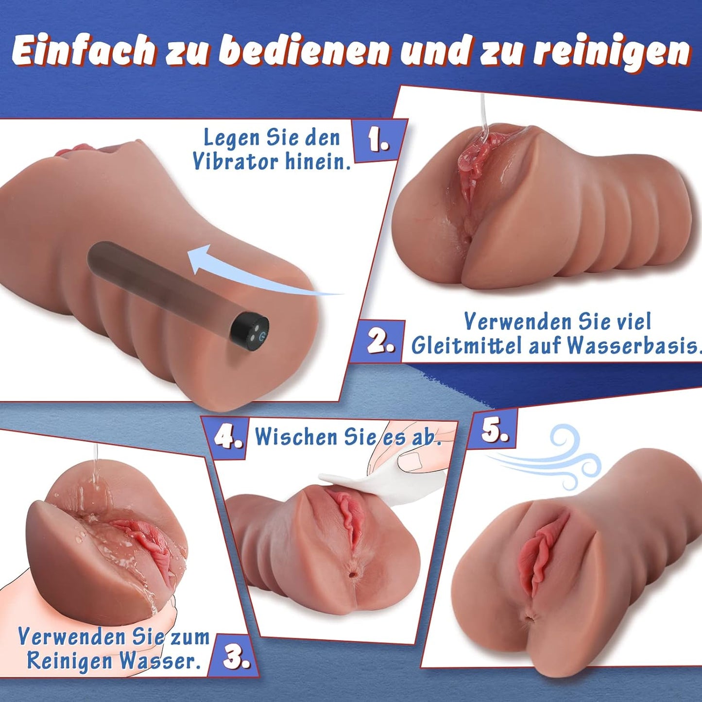 Penisvibrator Set, Braun