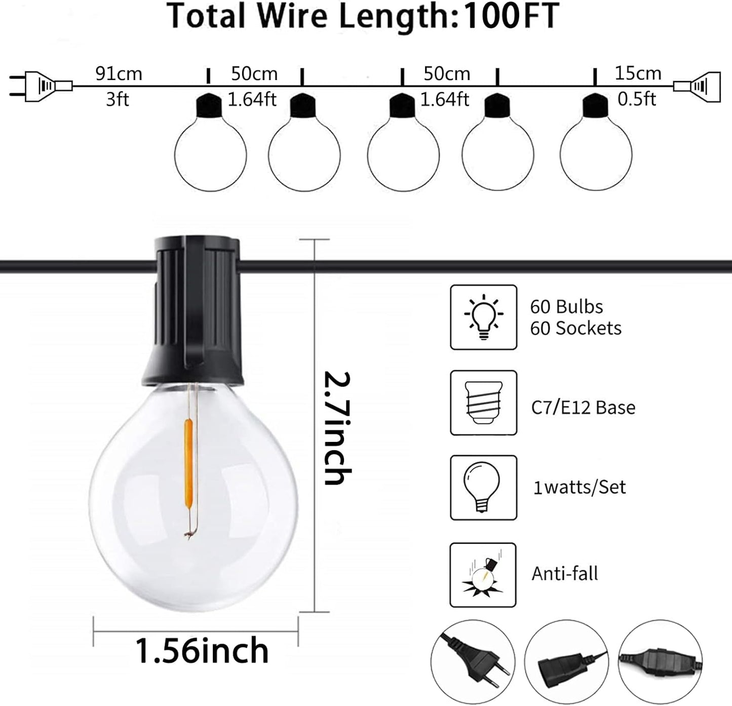 LED-Gartenbeleuchtung, 30 M
