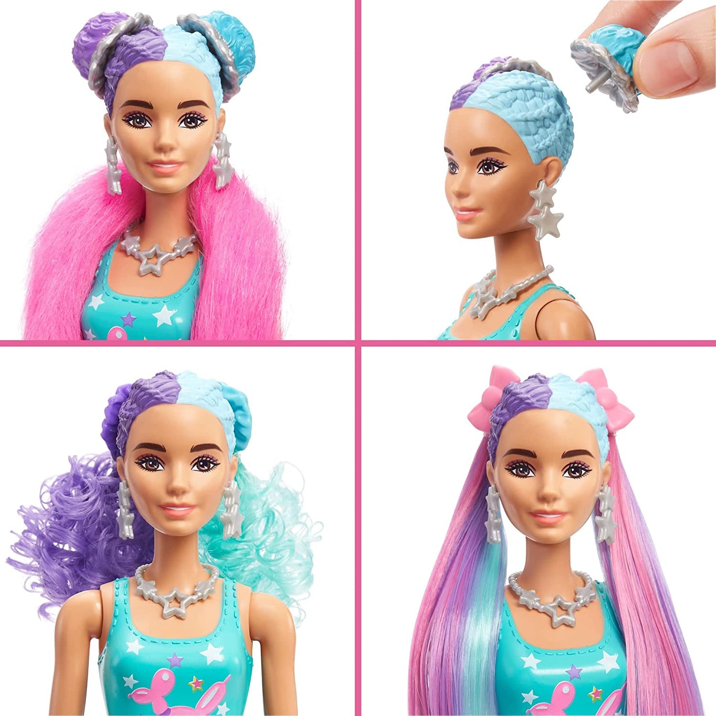 Barbie Color Reveal Glitzer! Haarwechsel Puppe Glitzerpink mit 25 Überraschungen
