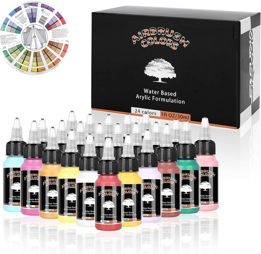 24-teiliges Set Acrylfarbe für Airbrush, SD AWP-3024 GE