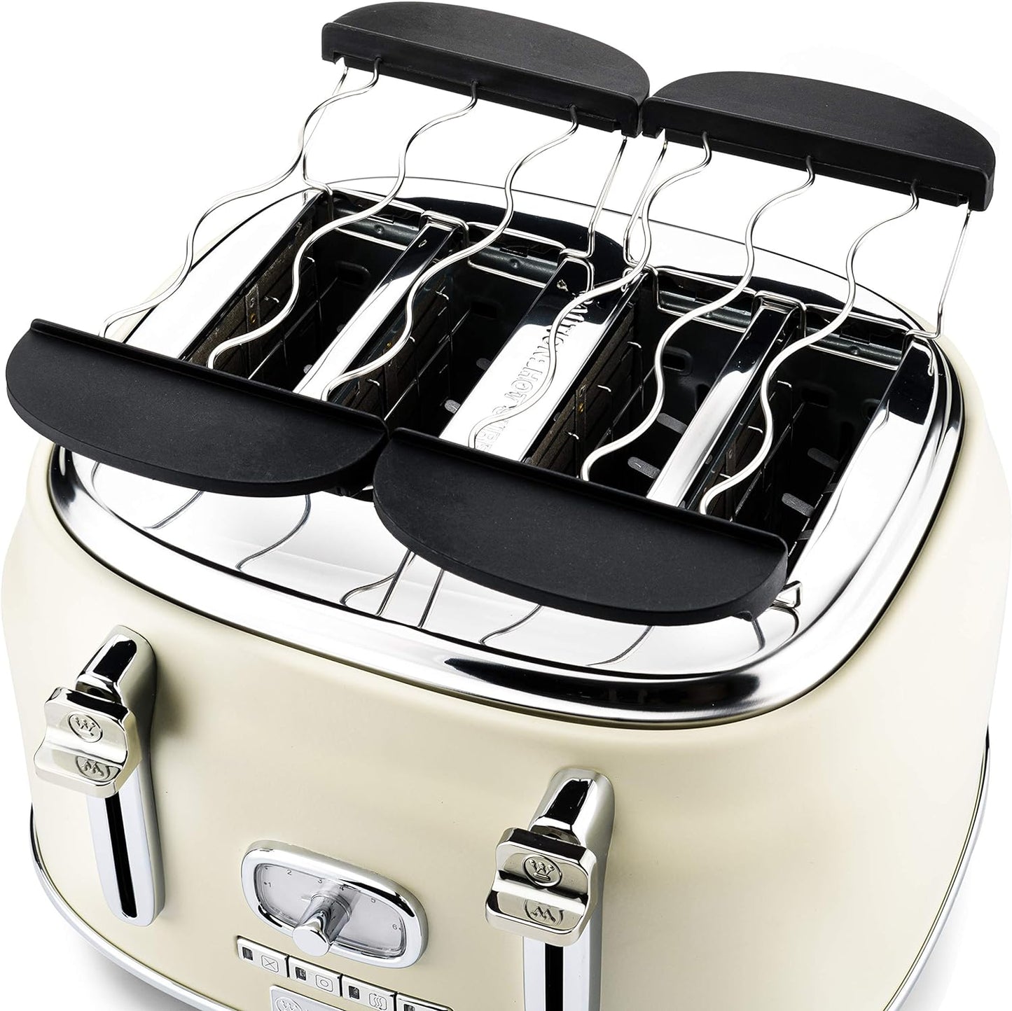Retroline Frühstück-Set, Bundle mit 4-Scheiben Toaster weiss