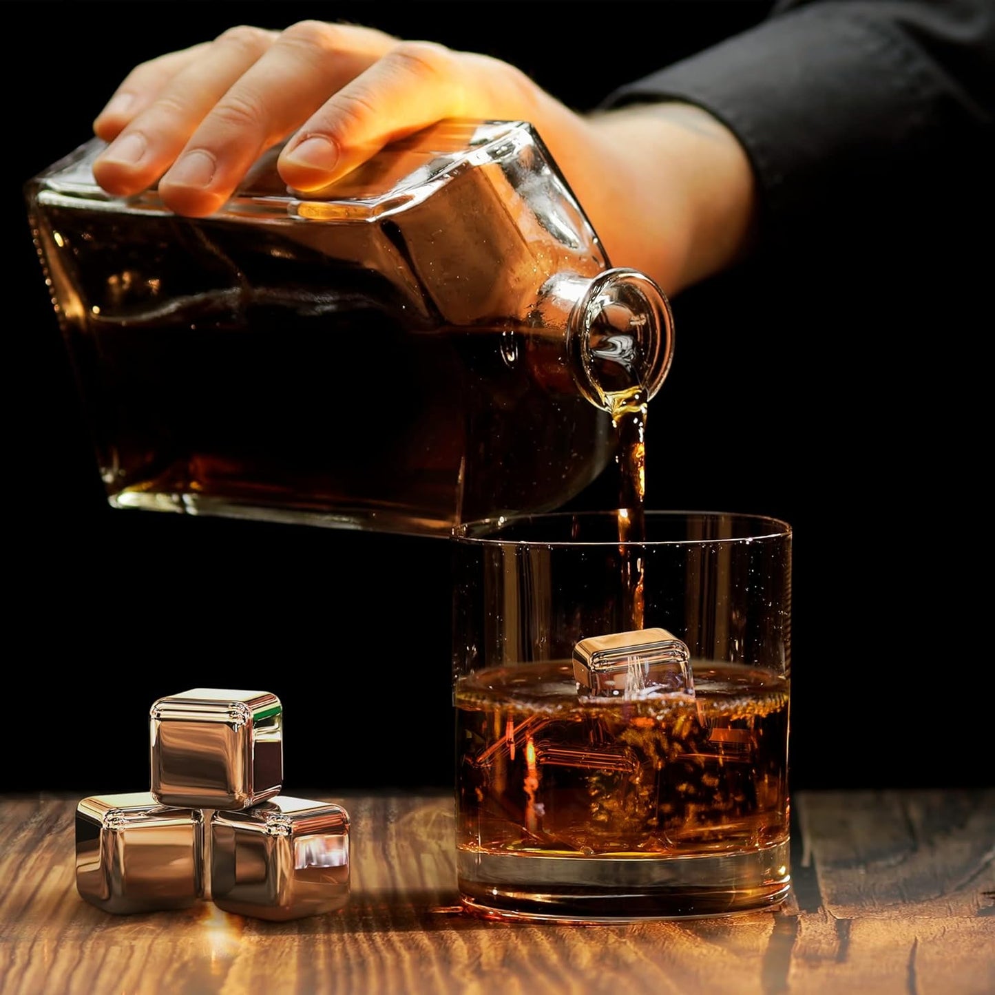 Whisky Steine Set, 8er Set Edelstahl, Edelstahl