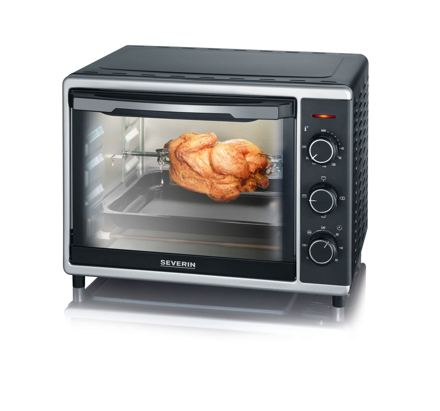 Toastofen TO 2056, Mini-Backofen, Silber/Schwarz 30L