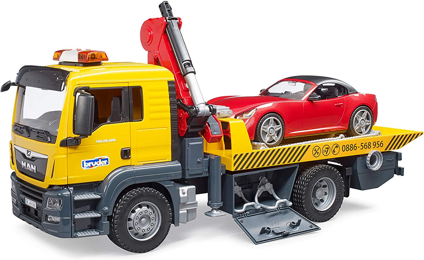 MAN TGS Abschlepp-LKW mit Roadster, Modellfahrzeug