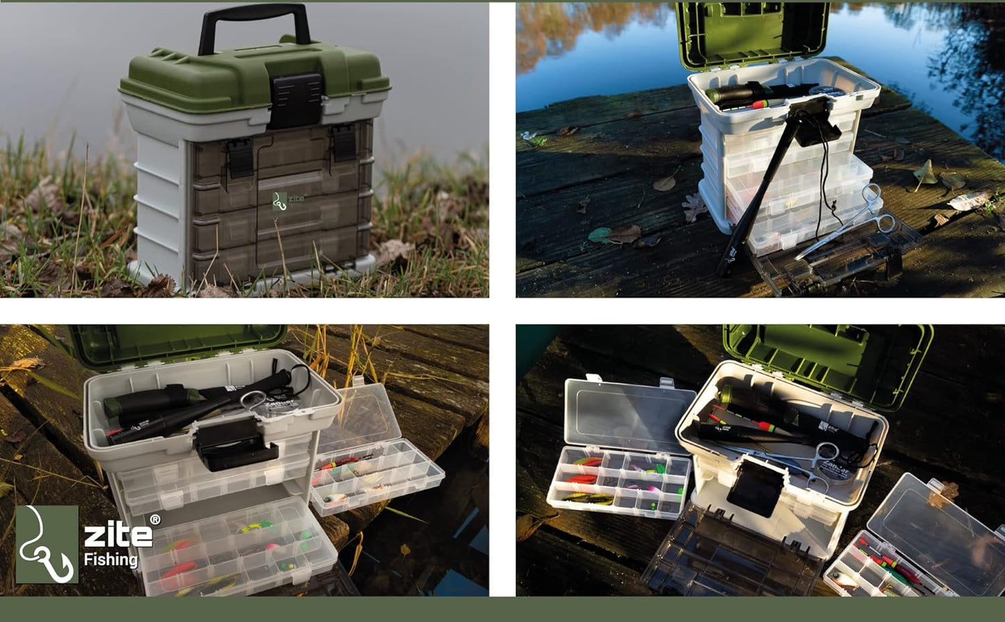 Fishing Angelkoffer mit 4 Tackleboxen