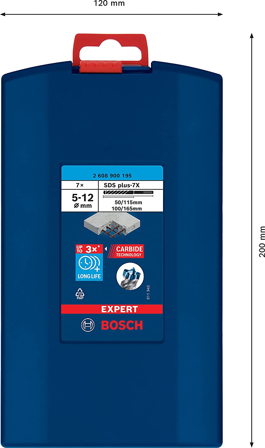 Expert Hammerbohrer-Satz SDS-plus-7X, 7-teilig