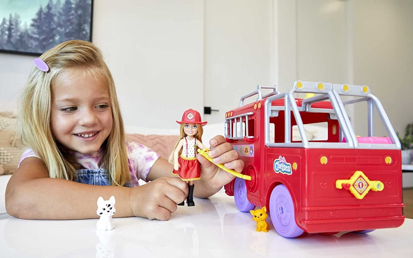 Barbie Chelsea Feuerwehrauto mit Chelsea Puppe