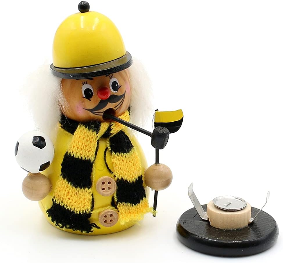 Räuchermann Fussballer, Schwarz/Gelb
