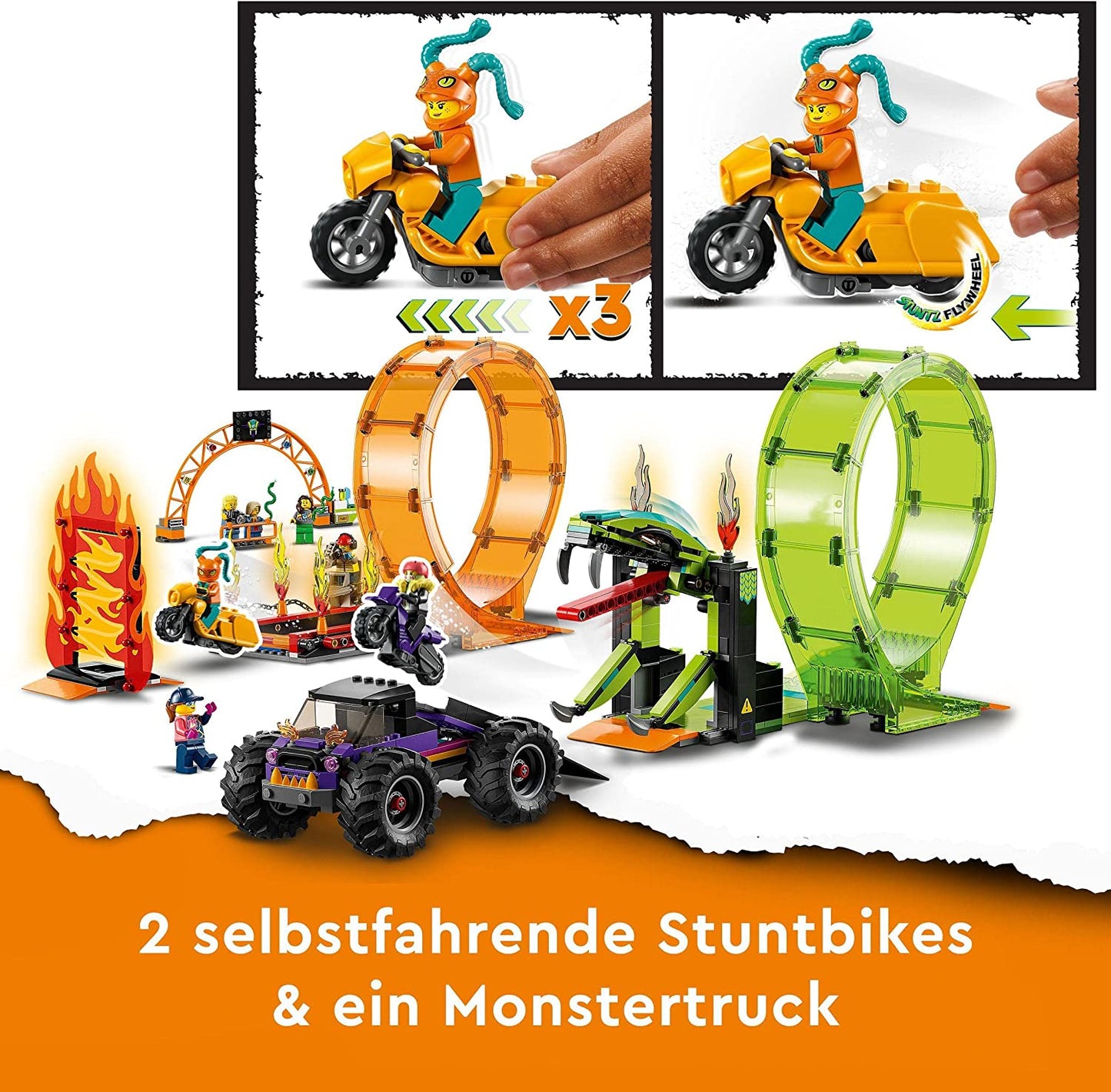 60339 City Stuntz Stuntshow-Doppellooping Set, Konstruktionsspielzeug