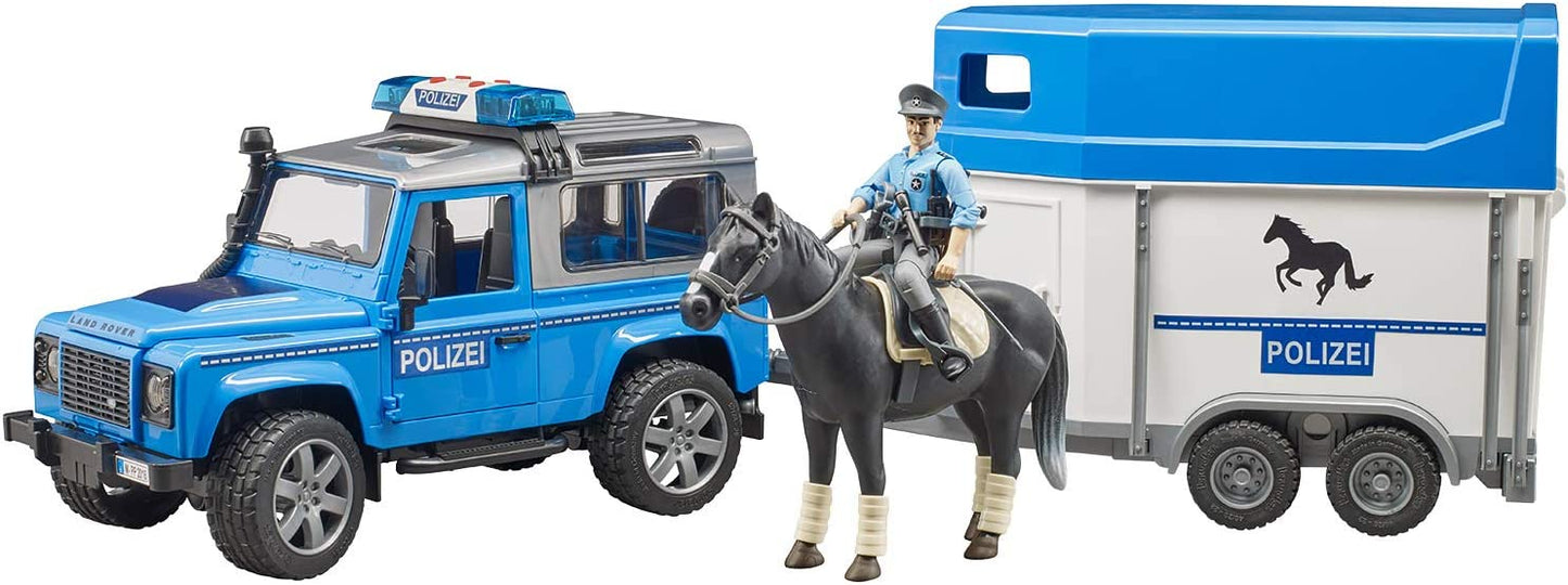 Land Rover Defender Polizeifahrzeug und Pferdeanhänger, Modellfahrzeug