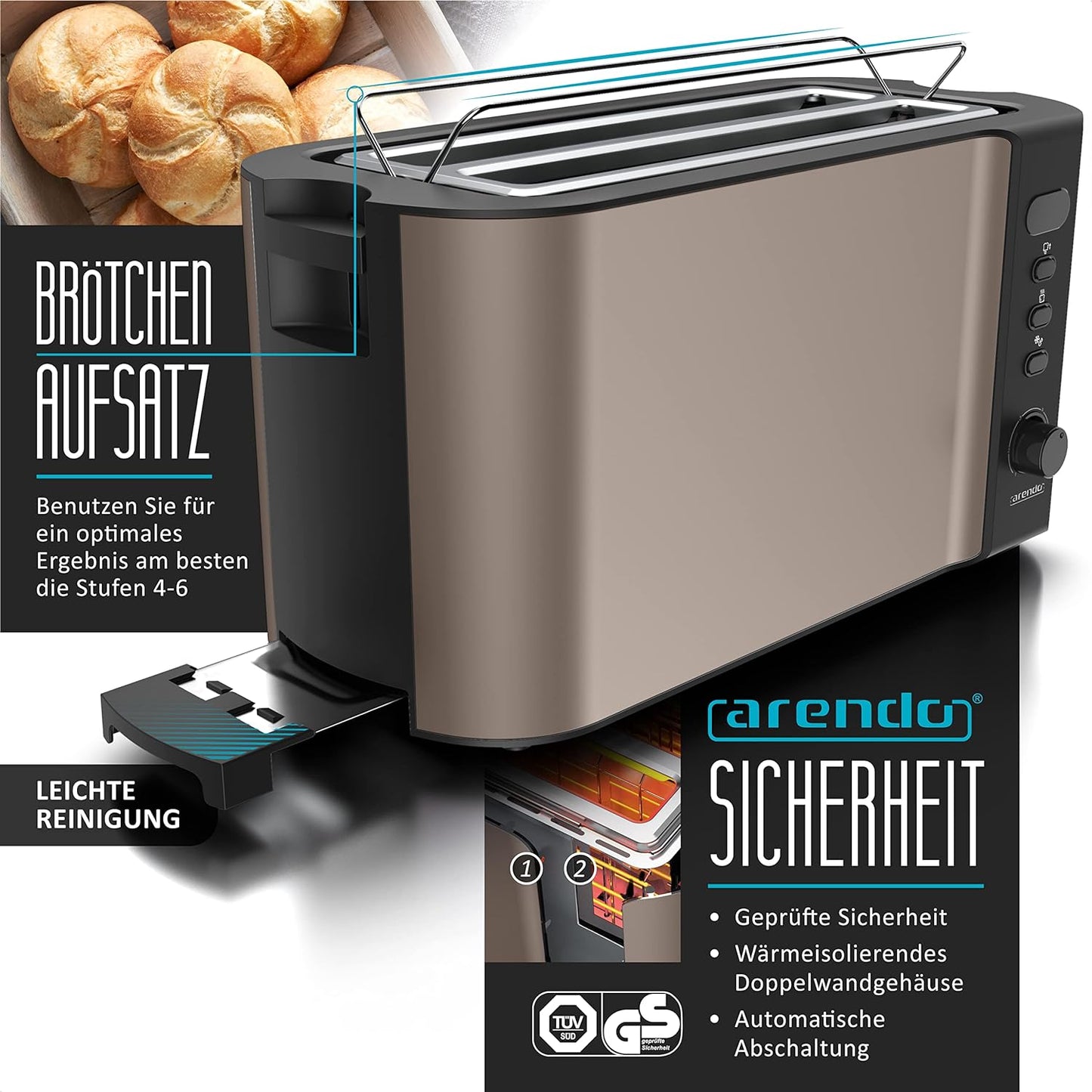 Wasserkocher ELEGANT mit Toaster FRUKOST, D: Beige
