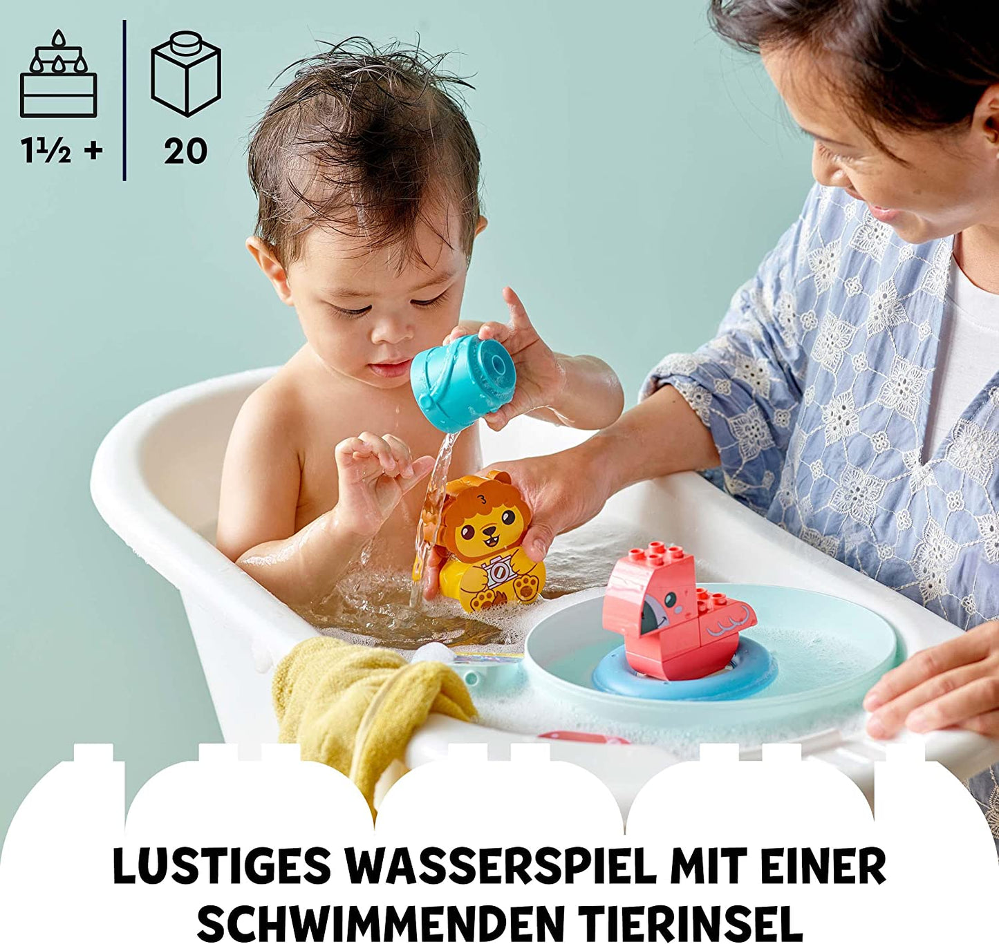 10966 DUPLO Badewannenspass: Schwimmende Tierinsel, Konstruktionsspielzeug