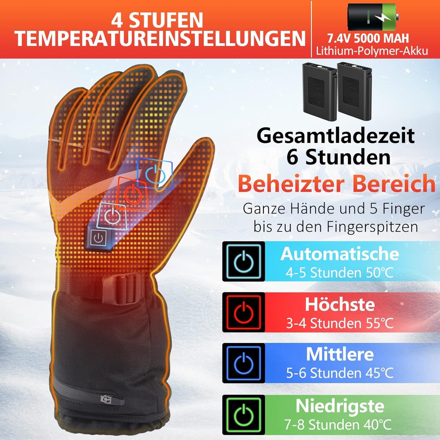 Beheizbare Handschuhe, M