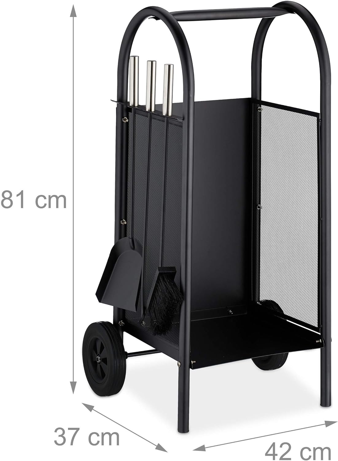 Kaminholzwagen mit Besteck