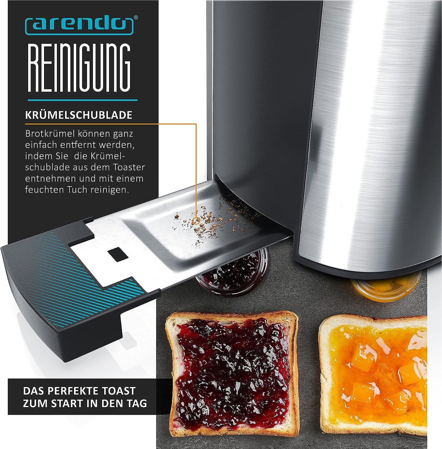 Langschlitz Toaster, Farbe: A: Silber