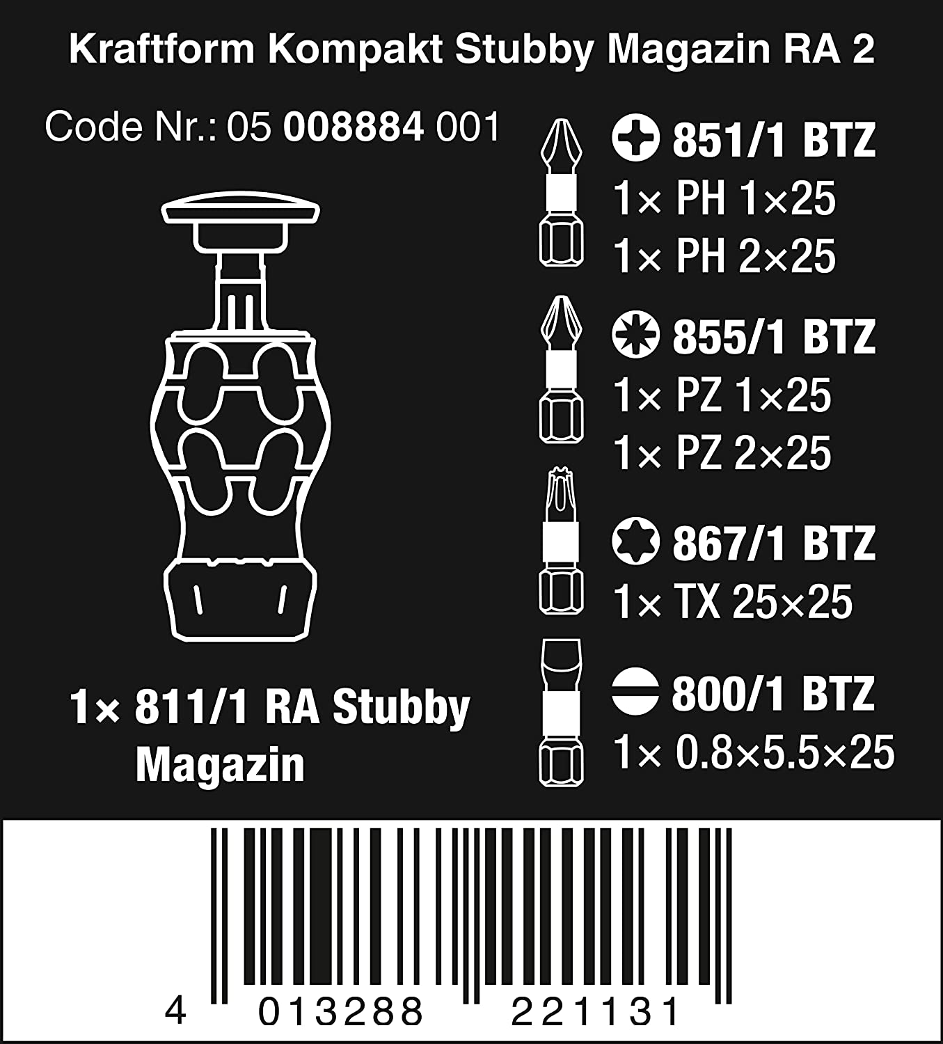 Kraftform Kompakt Stubby Magazin RA 2, Bit-Satz