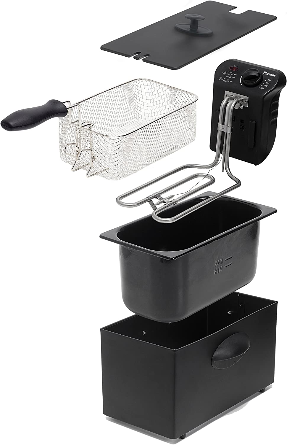 AF357B, Fritteuse, Schwarz Single