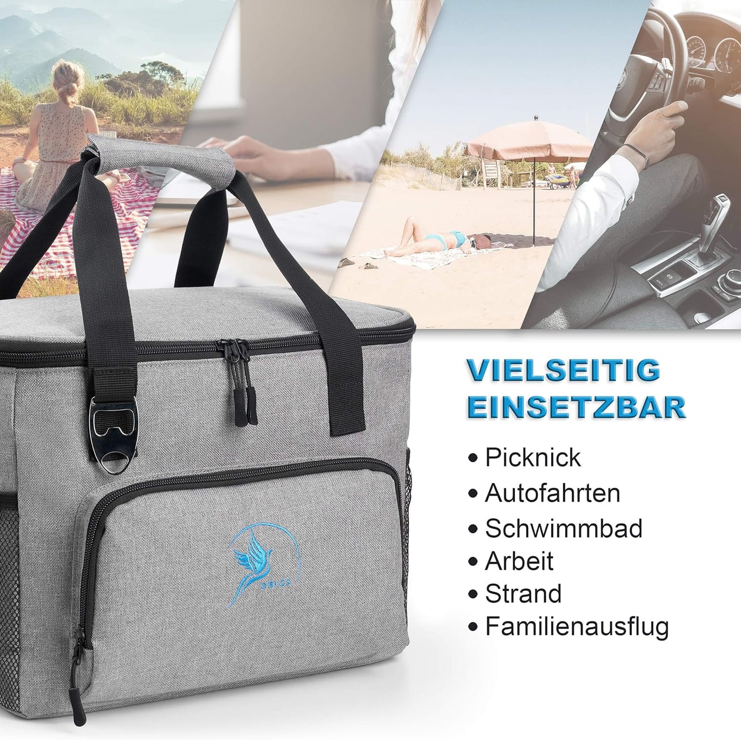 Kühltasche, 20 Liter, Grau