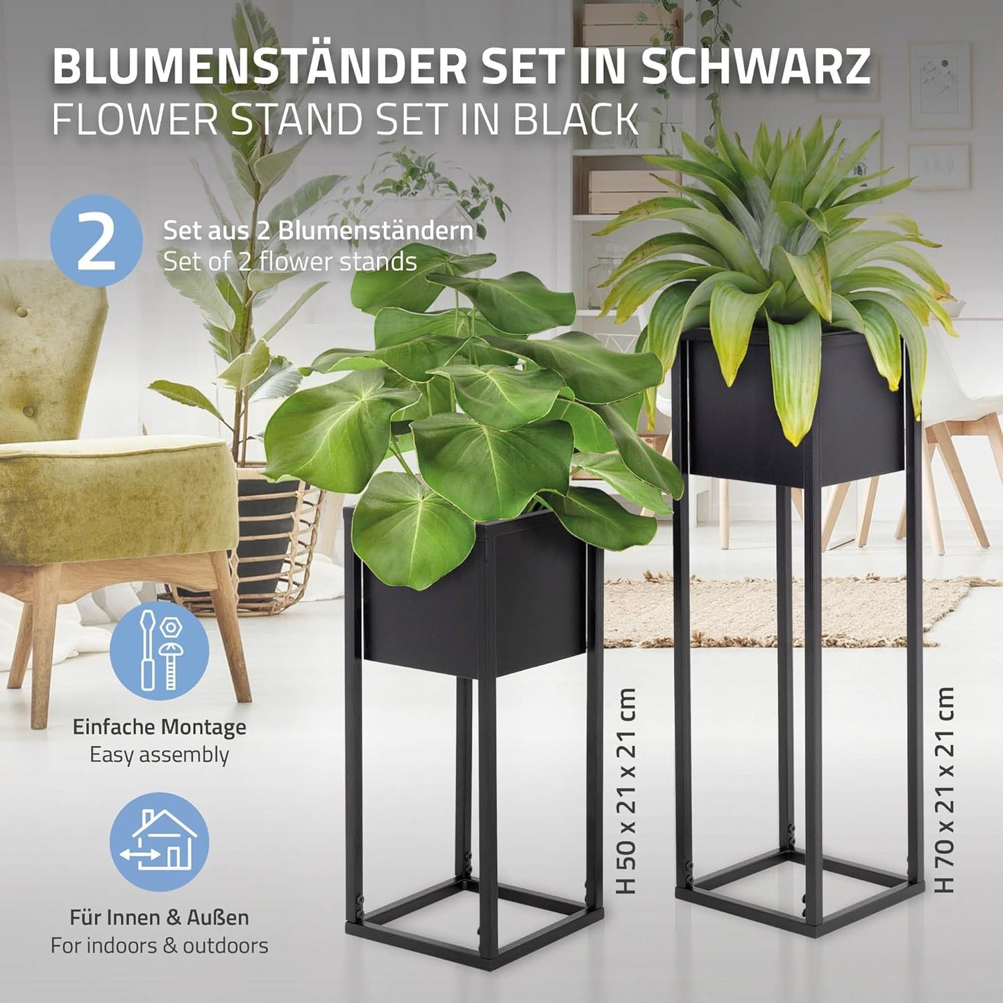 Blumenständer Set, 2er Set; Modell 1