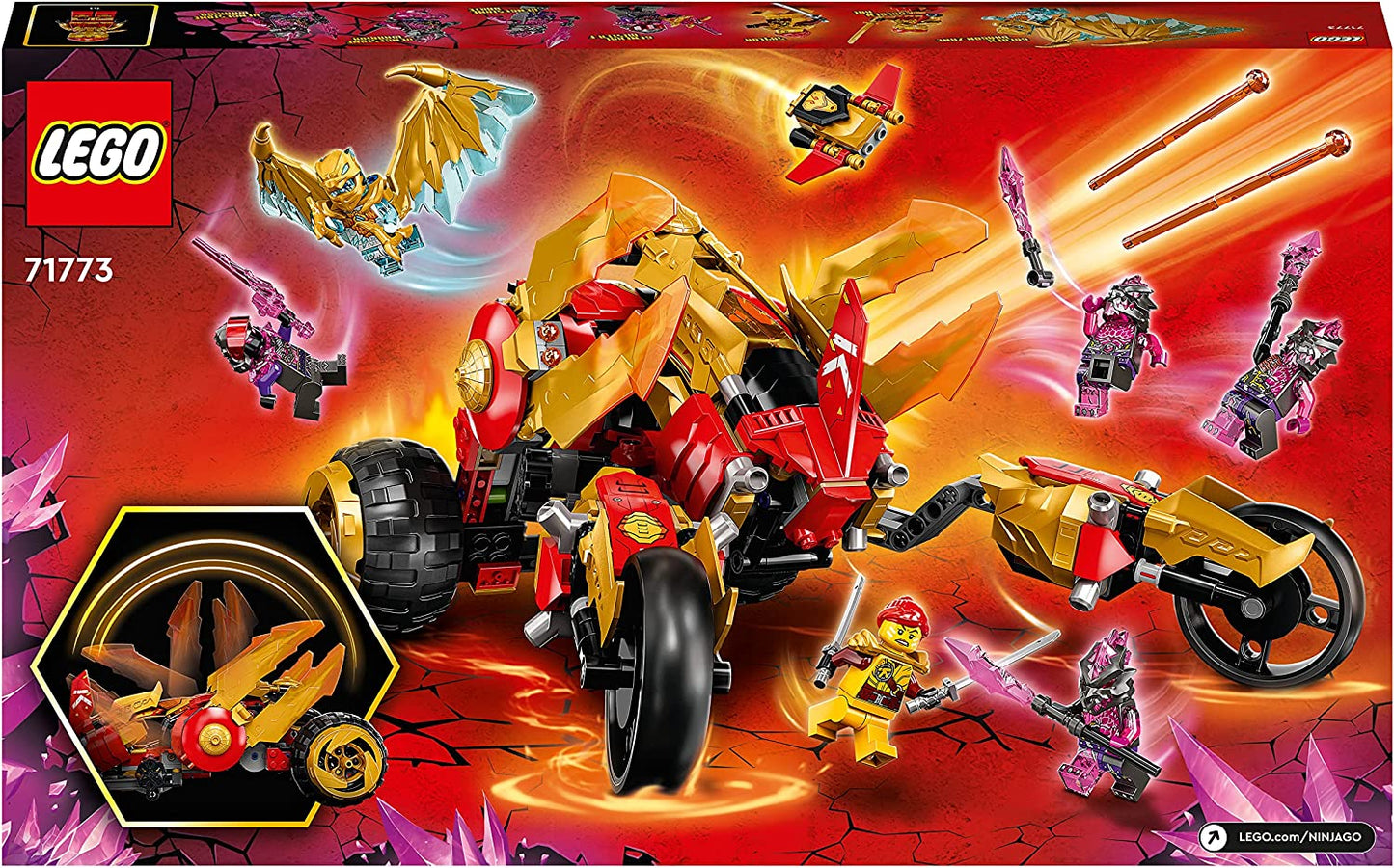 71773 Ninjago Kais Golddrachen-Raider, Konstruktionsspielzeug
