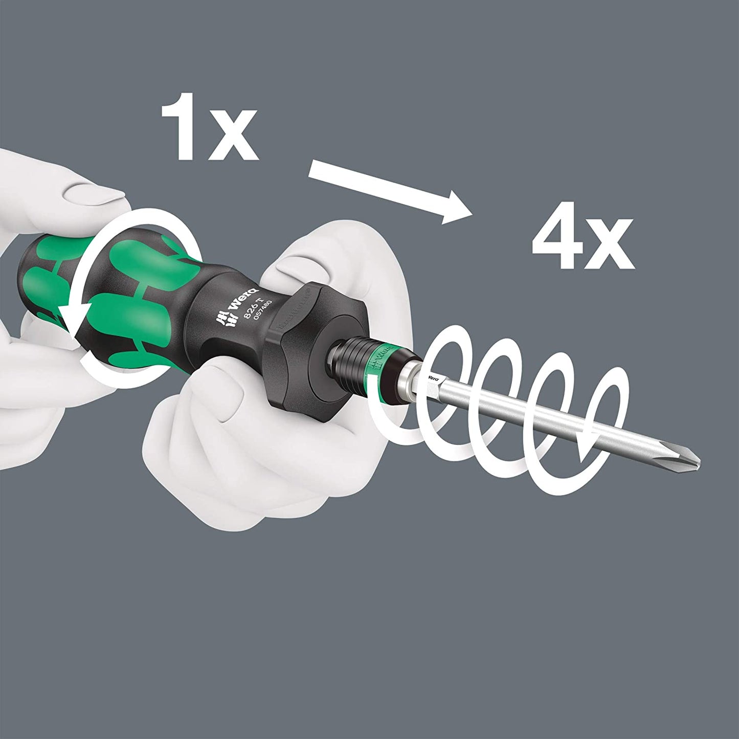 826 T Kraftform Turbo Bits-Handhalter, Schraubendreher