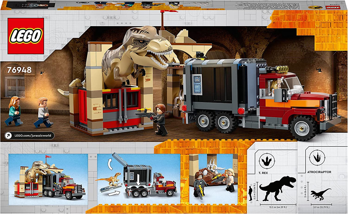 76948 Jurassic World T. Rex & Atrociraptor: Dinosaurier-Ausbruch, Konstruktionsspielzeug