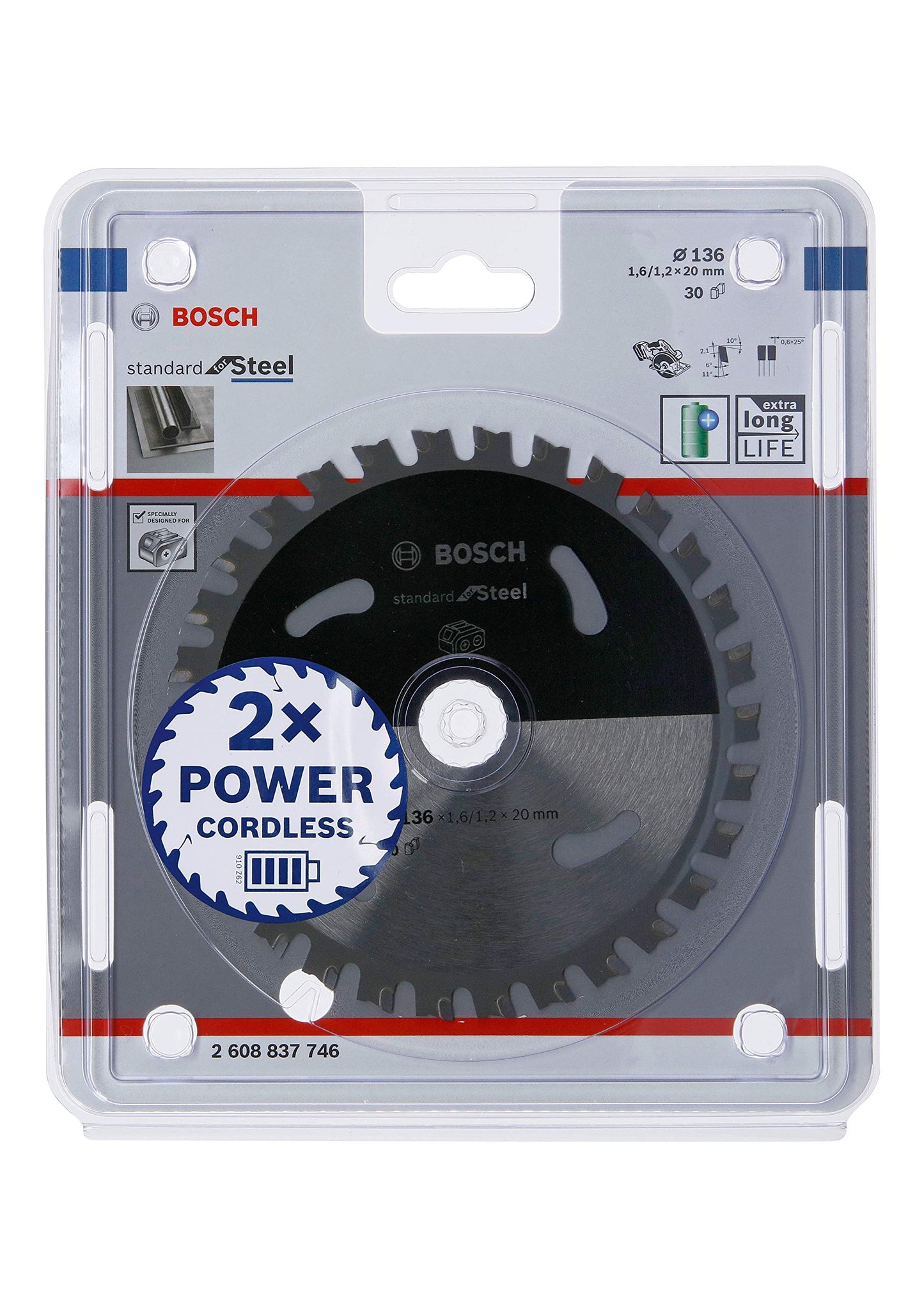 Kreissägeblatt Standard for Steel, 136mm, 136 mm 20 mm 30 Zähne Handkreissäge