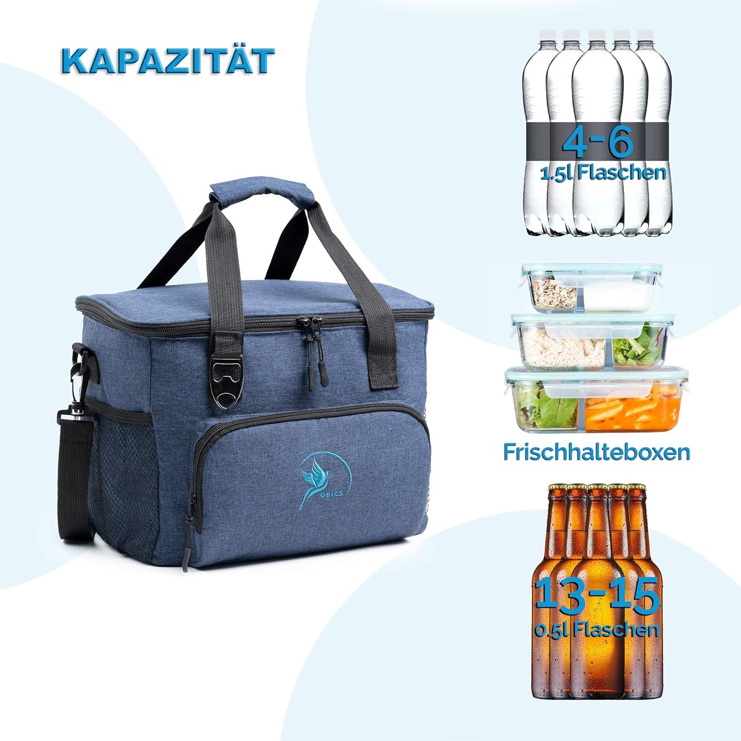 Kühltasche, 20 Liter, Blau