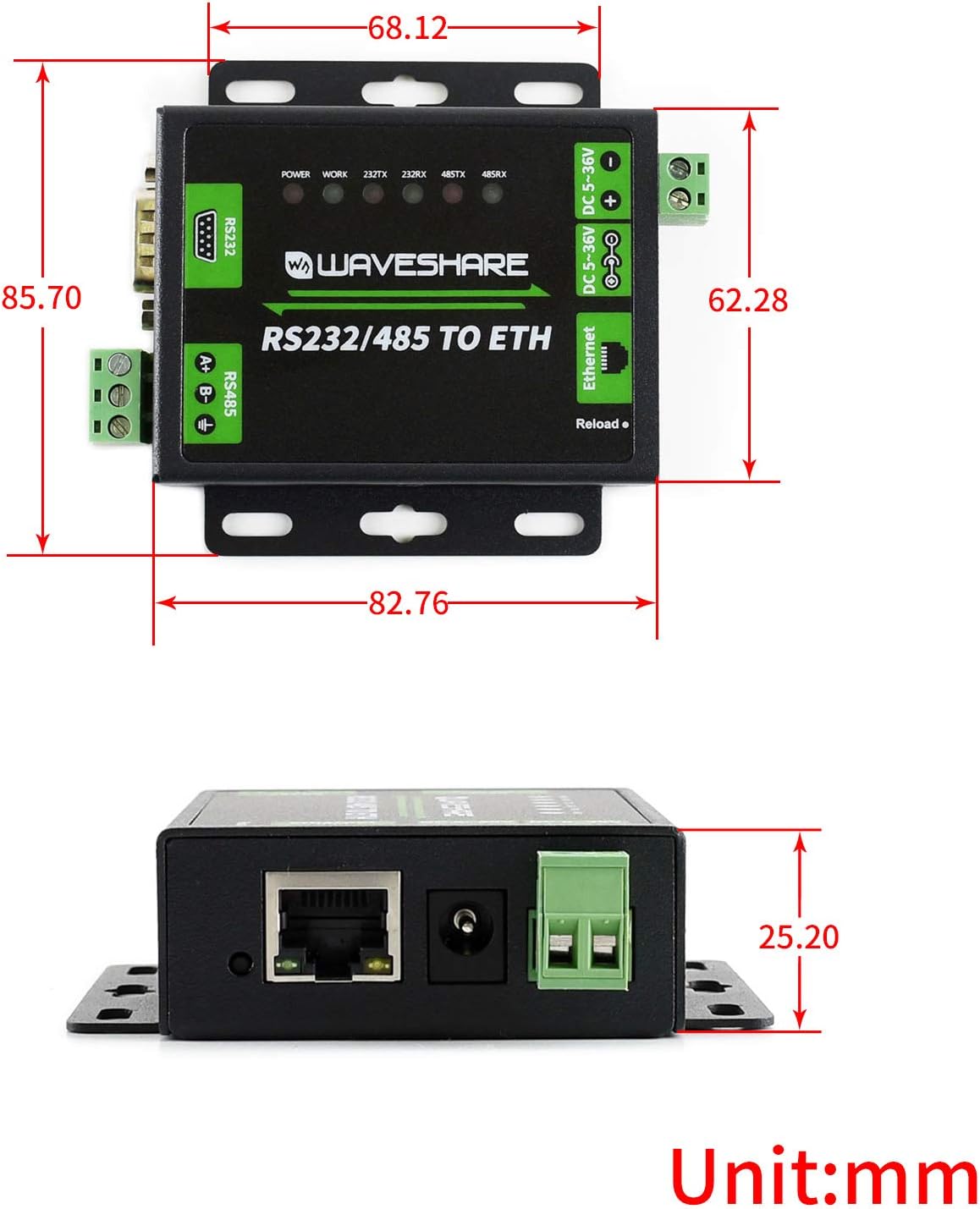 RS232/RS485 zu Ethernet Konverter