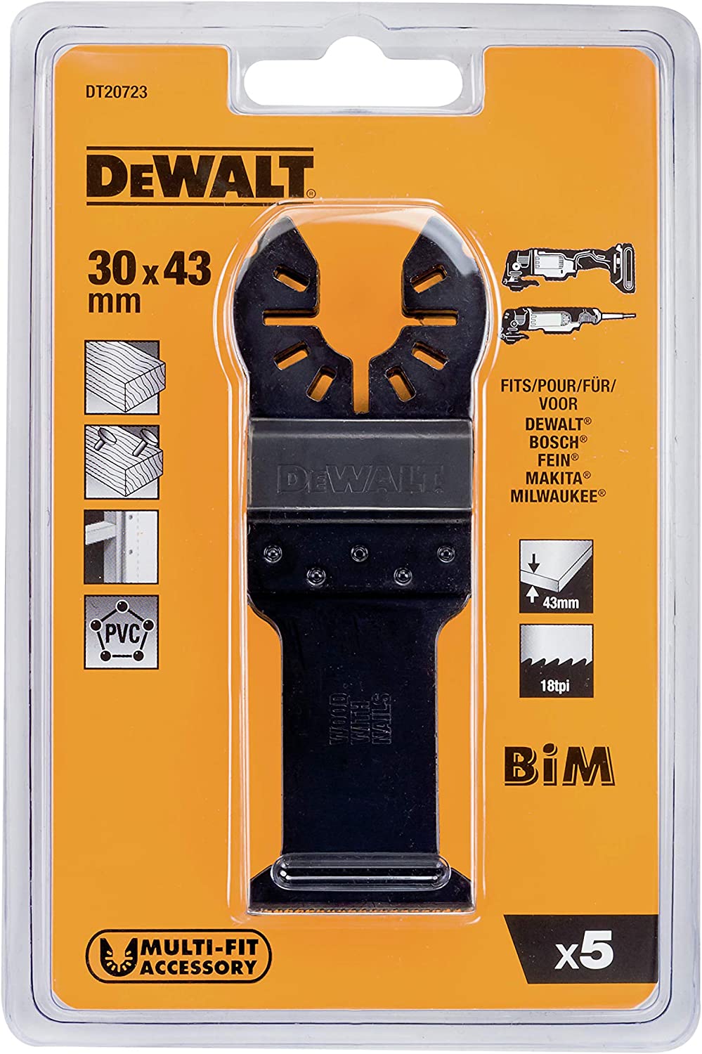 Multi-Tool Sägeblatt 43 x 30mm, 5 Stück