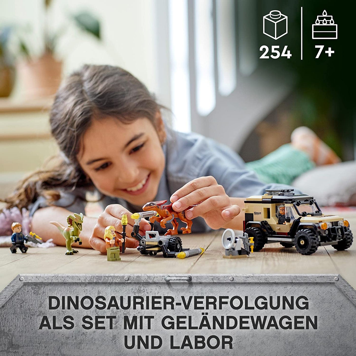 76951 Jurassic World Pyroraptor & Dilophosaurus Transport, Konstruktionsspielzeug